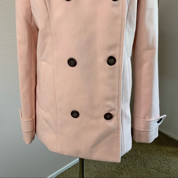 Forever 21 New With Tags Pink Pea Coat Medium - Picture 4 of 11